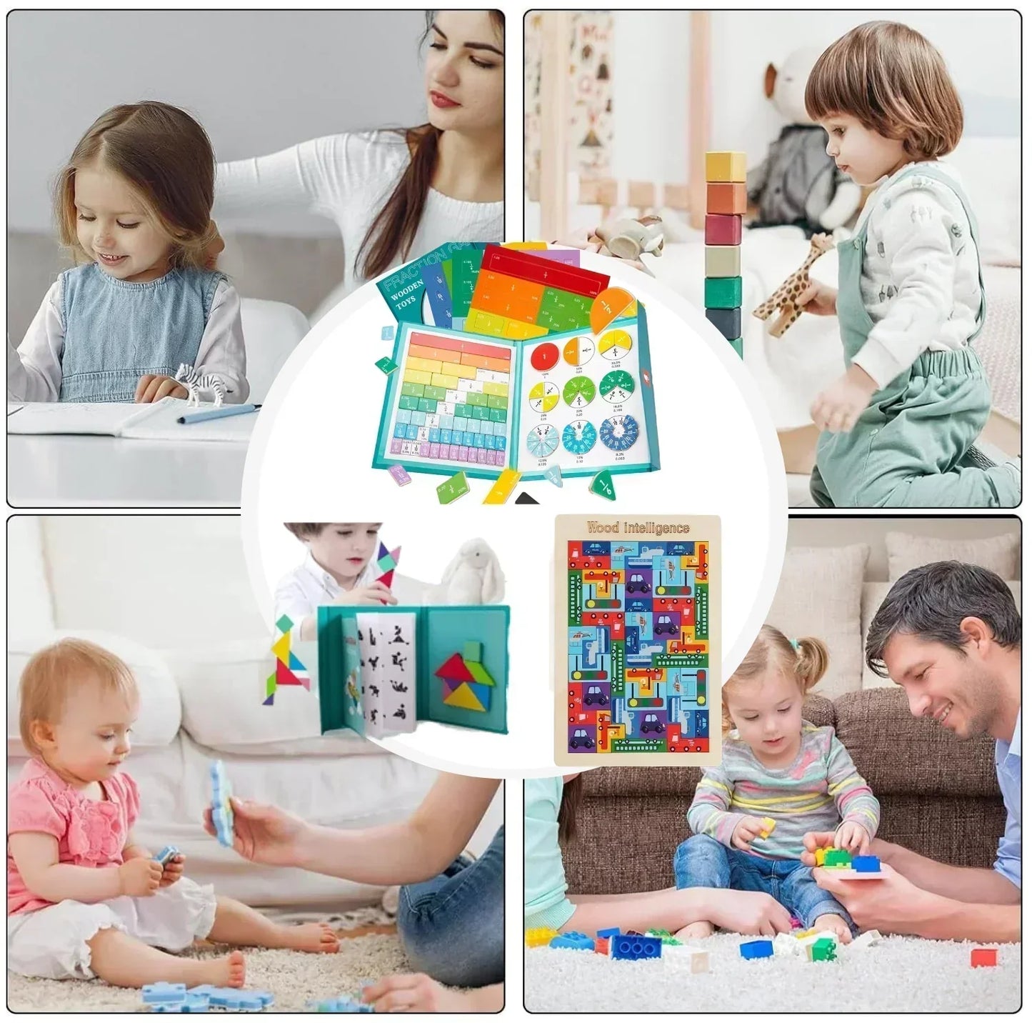 Çocuklar için manyetik kitap kesir bulmacası